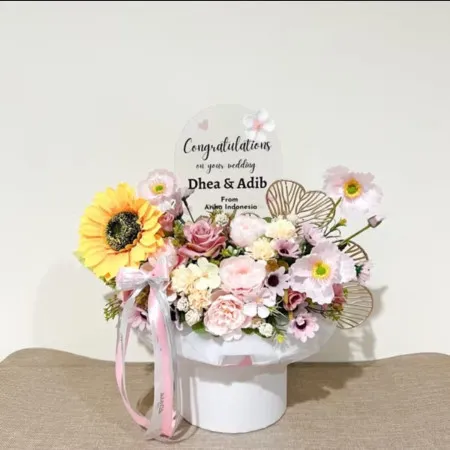 Bloom Box Akrilik Ucapan Wedding Sukadiri